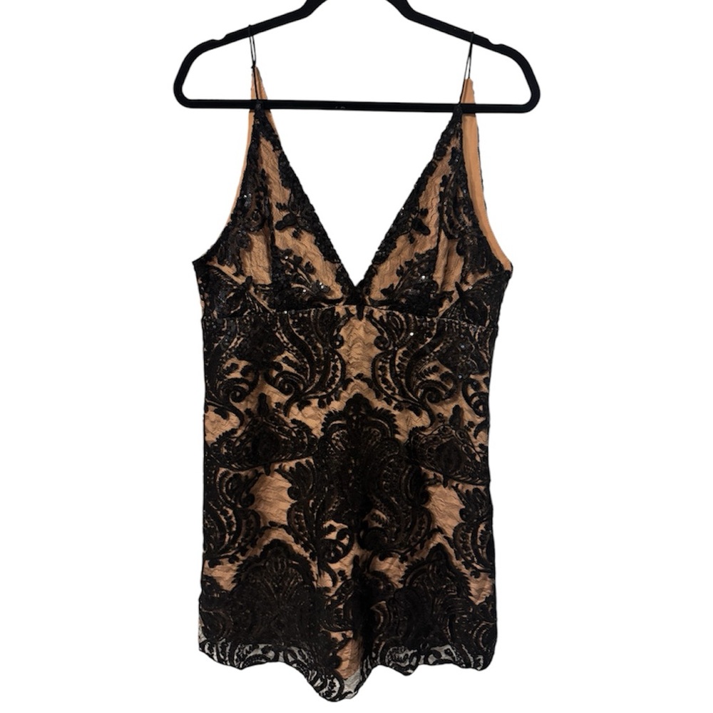 FREE PEOPLE Sequin Lace Party Mini Dress